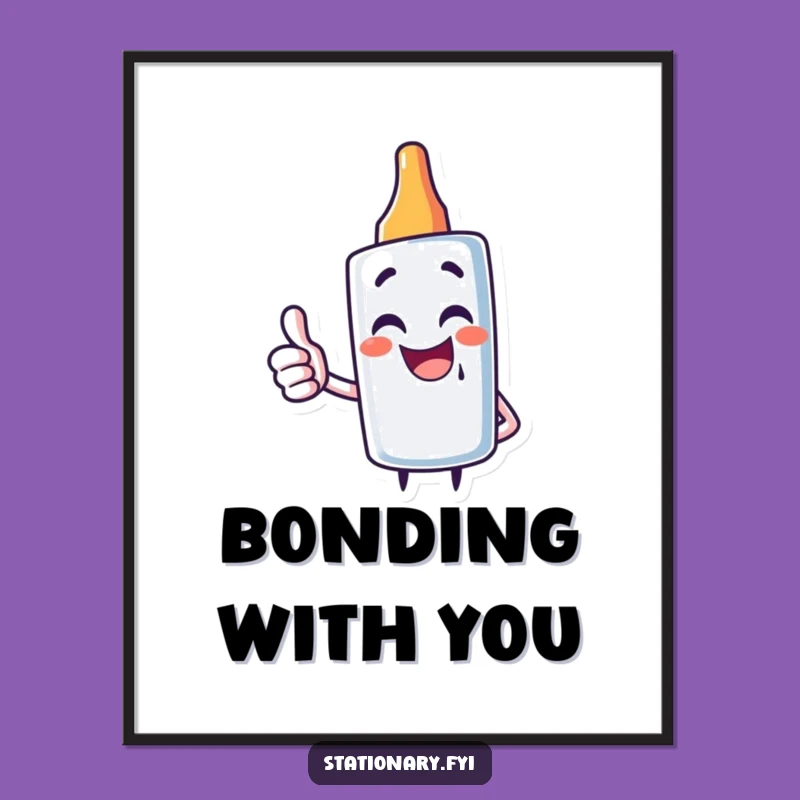 Funny Glue Stick Poster: Giggling Art for Cheerful Spaces