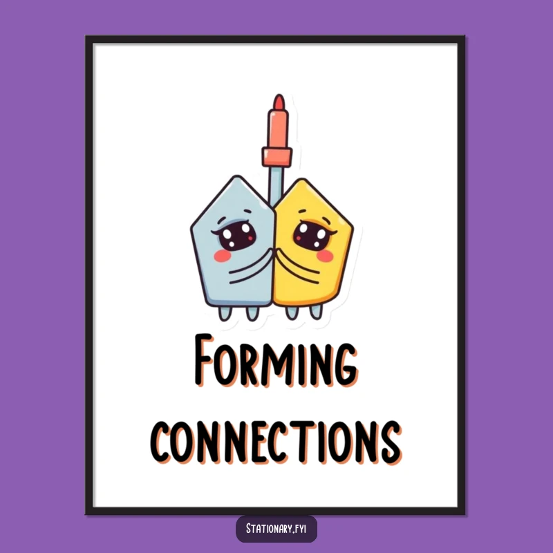 Funny Glue Stick Poster: Unity Art for Your Creative Space