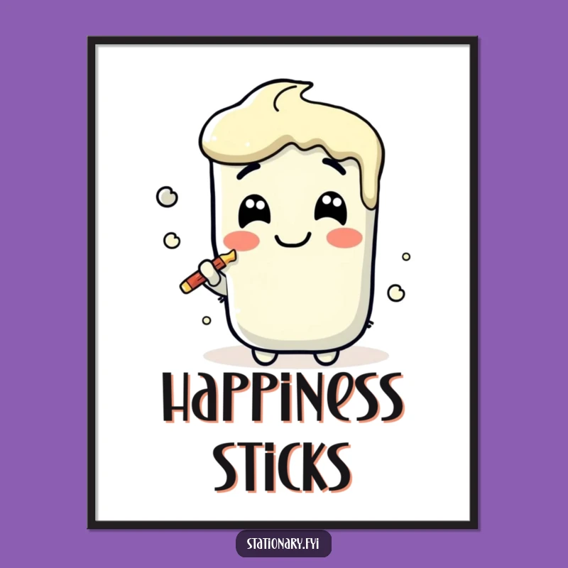 Funny Kawaii Glue Stick Poster - Add Joyful Lines to Your Walls!