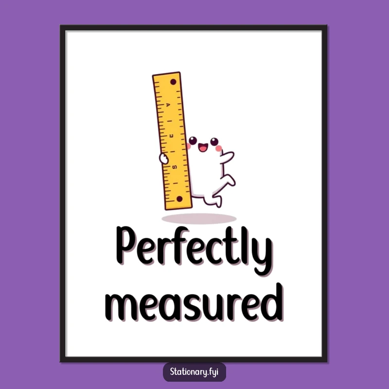 Funny Kawaii Ruler Poster - Cartwheeling Wall Art Gift