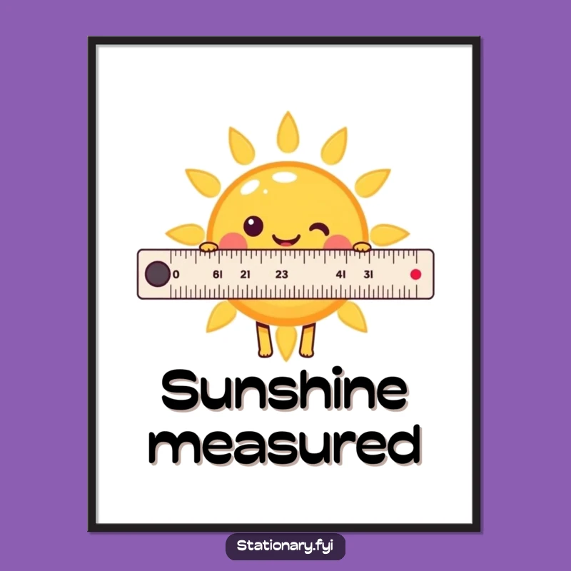 Funny Kawaii Ruler Sun Poster - Brighten Your Walls with Smiles!