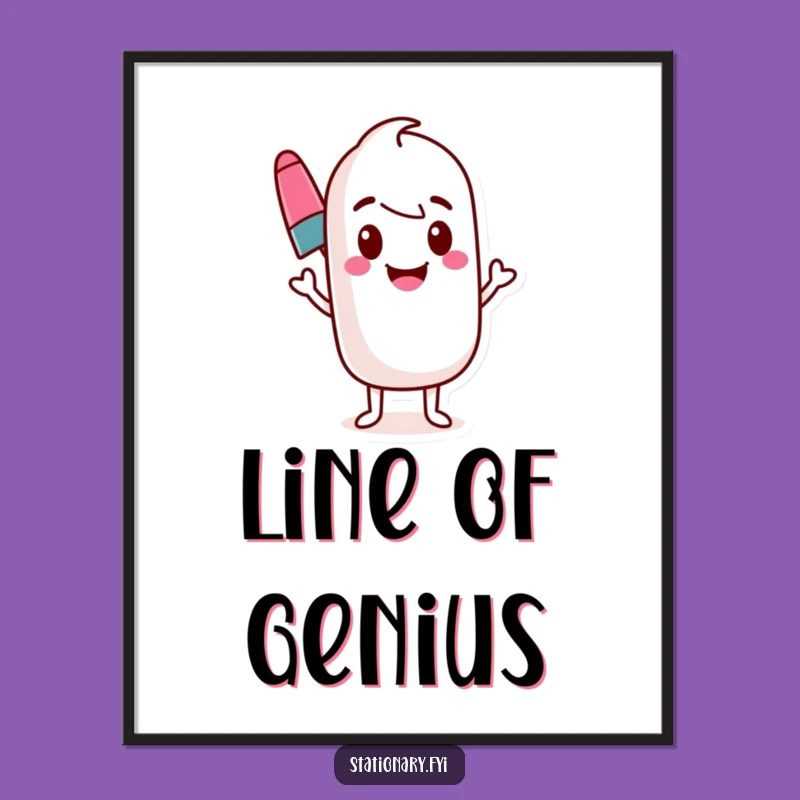 Funny Marker Poster, Vibrant Line Art, Creative Decor Gift