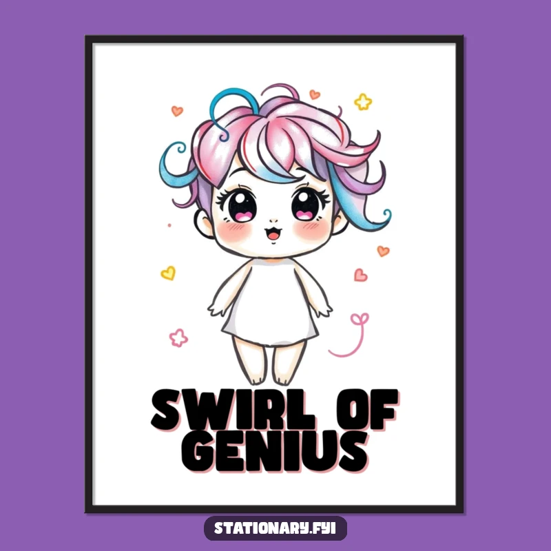 Funny Marker Swirls Poster: Vibrant Art, Colorful Decor Gift