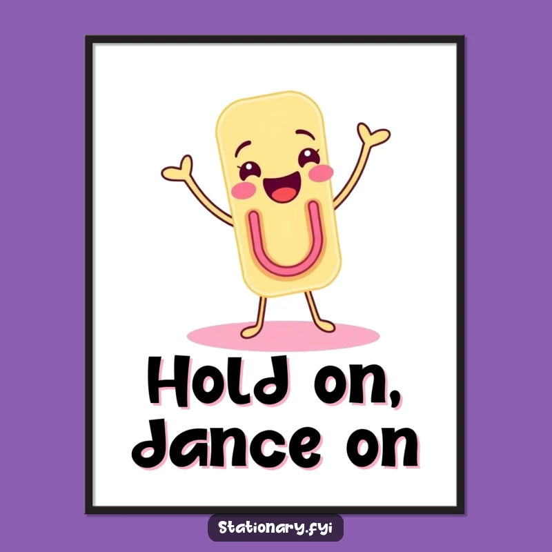 Funny Paper Clip Shimmy Poster - Joyful Wall Art Decor