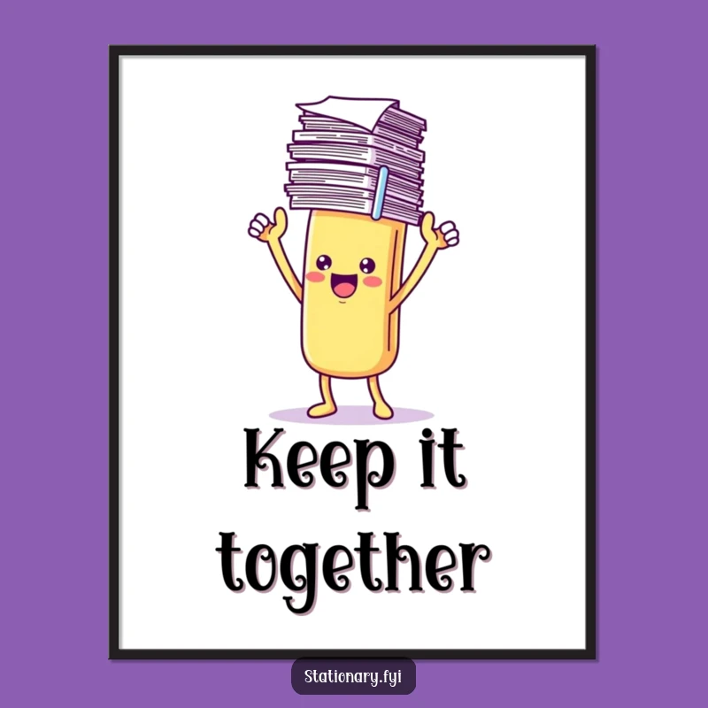 Funny Paperclip Poster: Triumphant Stack Art, Motivational Office Decor