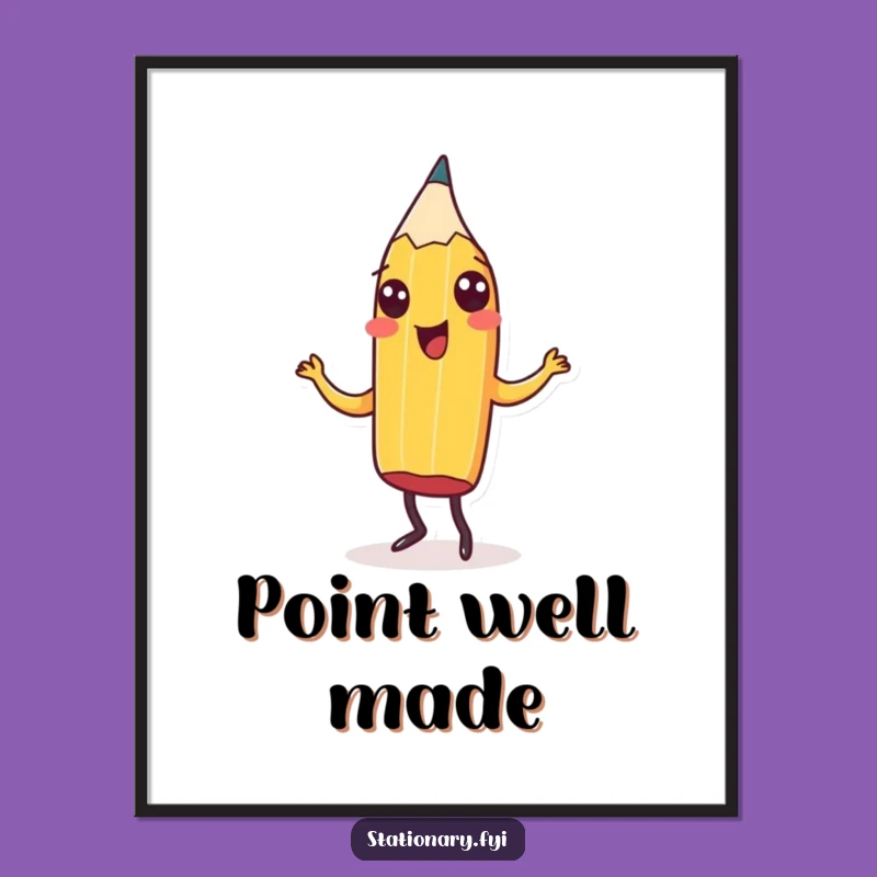 Funny Pencil Jig Poster - Brighten Your Walls with Cheerful, Hilarious Stationery Art, Great Gift!
