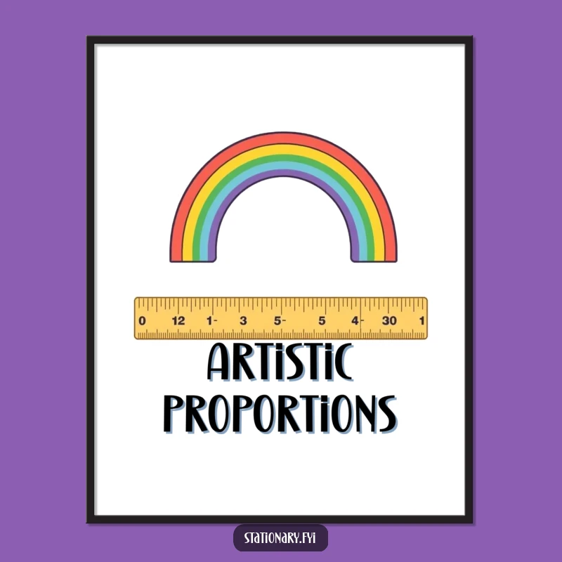 Funny Ruler Poster: Rainbow Arcs for Creative Decor