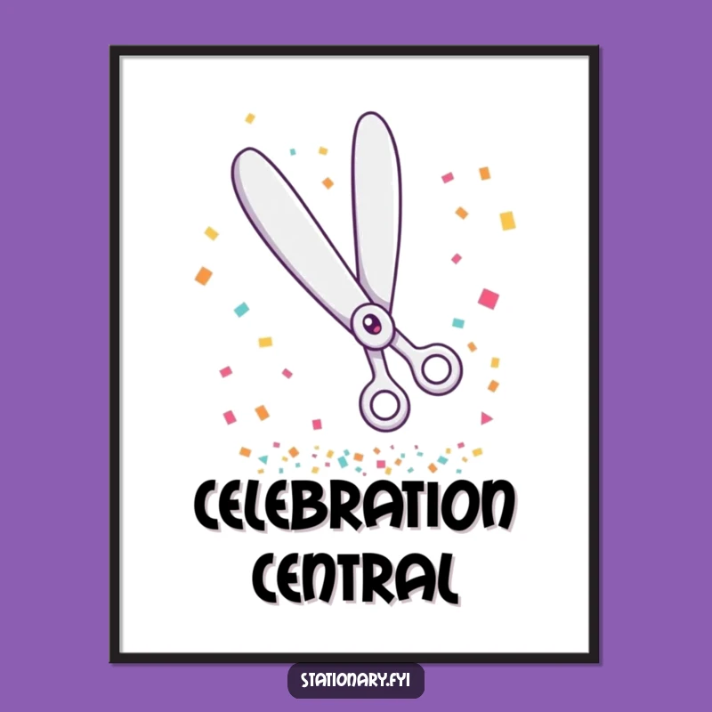 Funny Scissors Party Poster - Add Festive Cheer to Your Walls