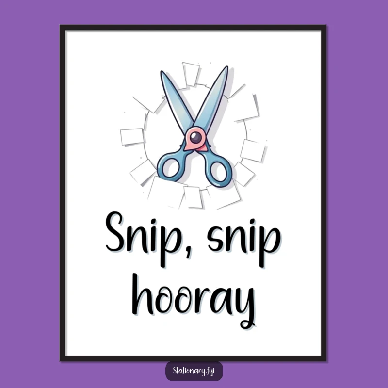 Funny Scissors Poster - Decorate with Playful Cutting Art, Hilarious Wall Decor, Great Gift!