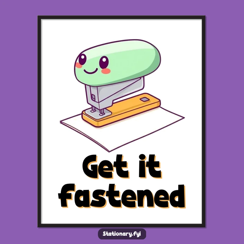 Funny Stapler Zipping Poster - Add Office Excitement to Your Walls