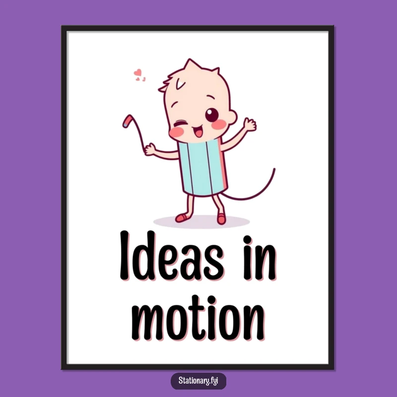 Funny Kawaii Pencil Poster: Dance of Creativity, Inspiring Wall Art Funny Gift