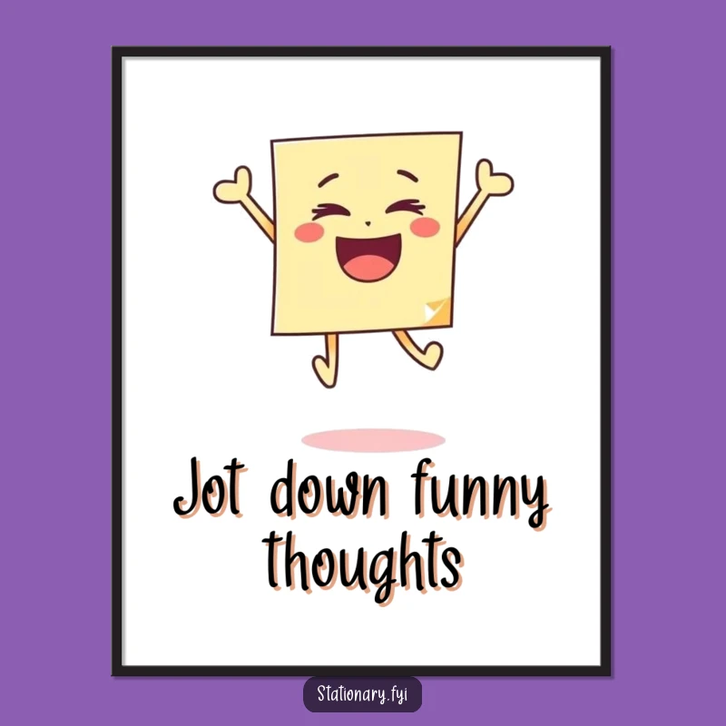 Funny Bouncing Sticky Note Poster A Hilarious Wall Art Piece For Instant Joy
