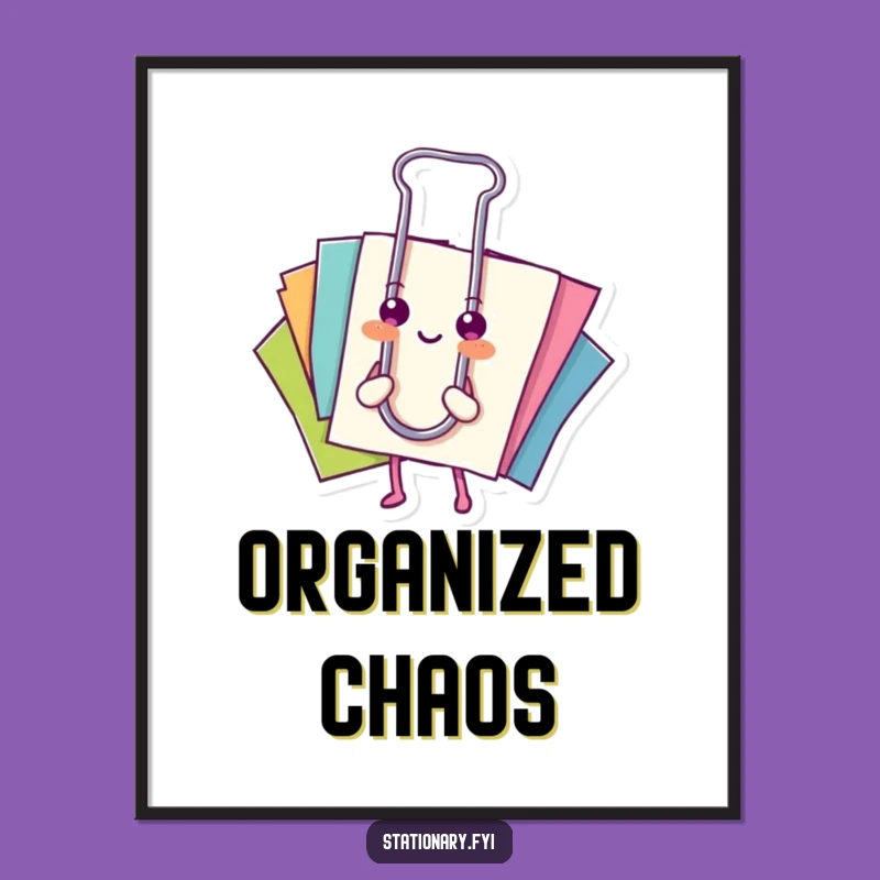 Funny Paperclip Poster: Colorful Order for Your Workspace Decor