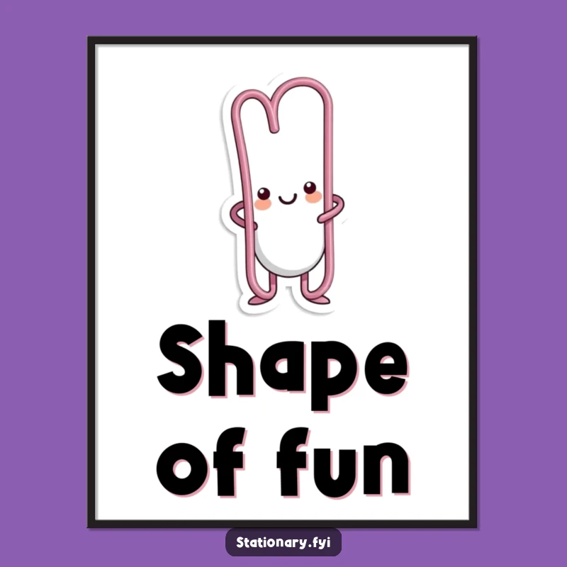 Funny Kawaii Paperclip Poster - Hilarious Wall Art for a Quirky & Amusing Space