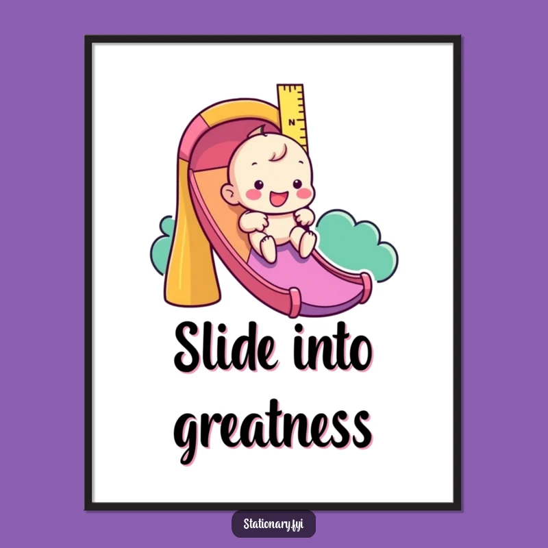 Funny Ruler Poster: Playful Slide Art for Lively Spaces