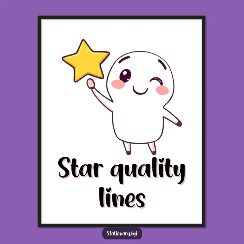 Funny Pen Poster: Smiling Star Art for Inspiring Spaces