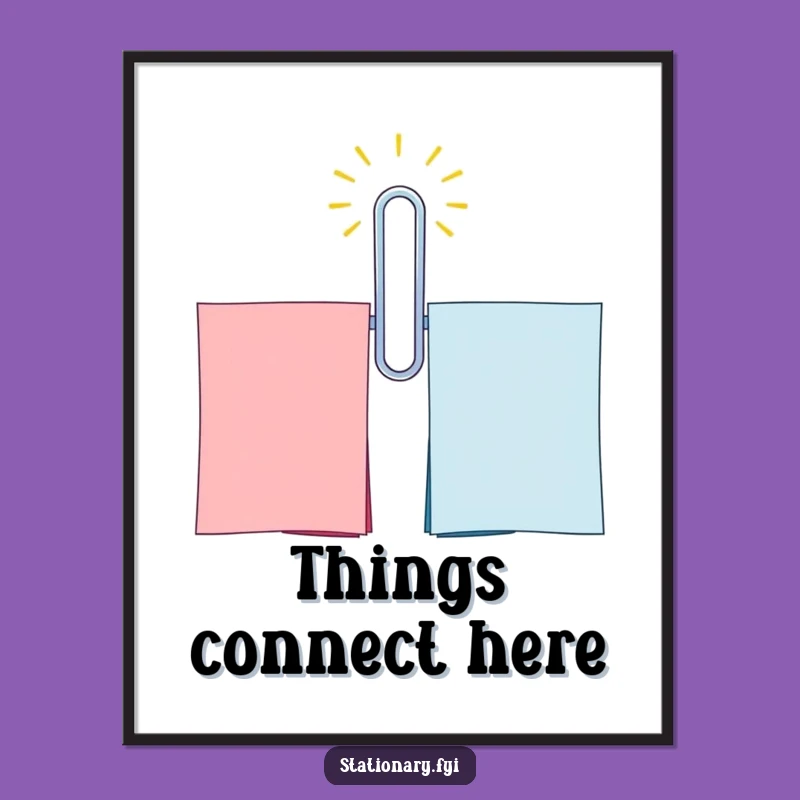 Funny Paperclip Poster: Vibrant Office Art for a Humorous Workspace
