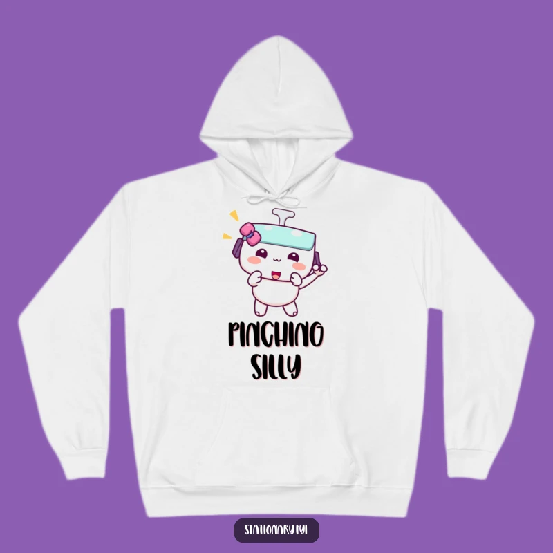 Cozy Funny Kawaii Binder Clip Hoodie - Playful Pinch Comfort Gift