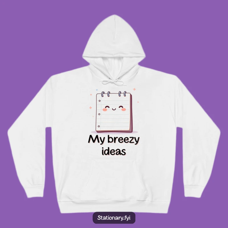 Cozy Happy Notepad Hoodie: Embrace Breezy Ideas and Humorous Comfort.
