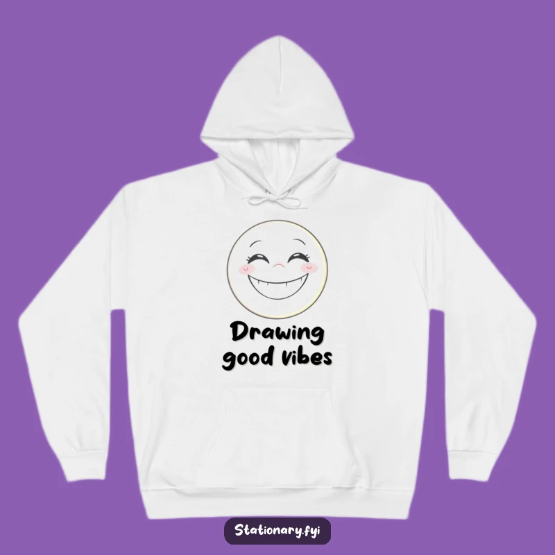 Funny Pencil Giant Smiley Hoodie - Cozy Comfort with a Cheerful Artistic Vibe