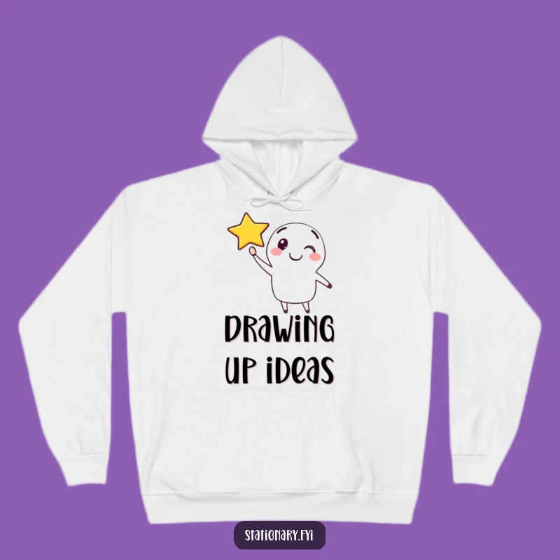 Funny Pen Hoodie: Cozy Star Drawing Comfort for Creative Types