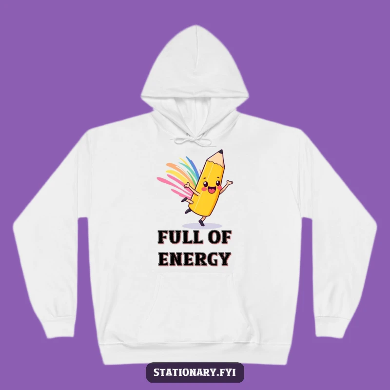 Funny Playful Pencil Hoodie: Cartwheel Art Character Cozy Fun Gift