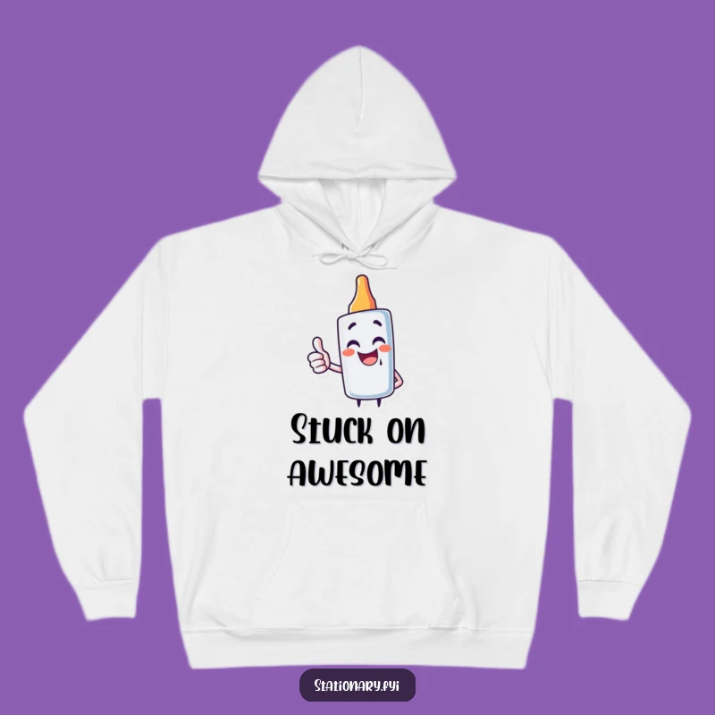 Funny Glue Stick Hoodie: Cozy Giggles with a Thumbs Up