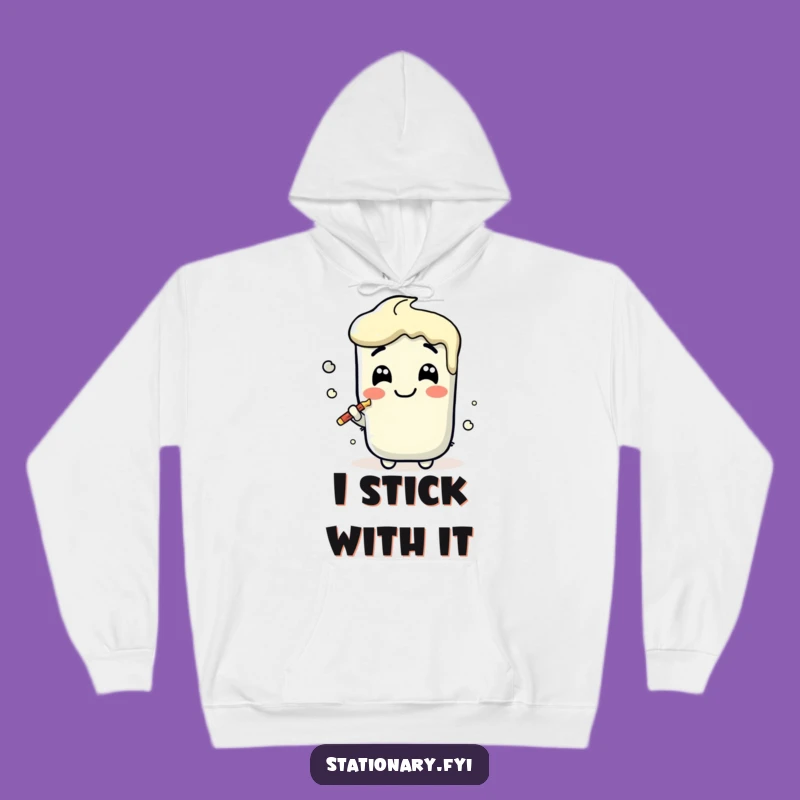 Cozy Funny Kawaii Glue Stick Hoodie - Stick Together in Warmth!