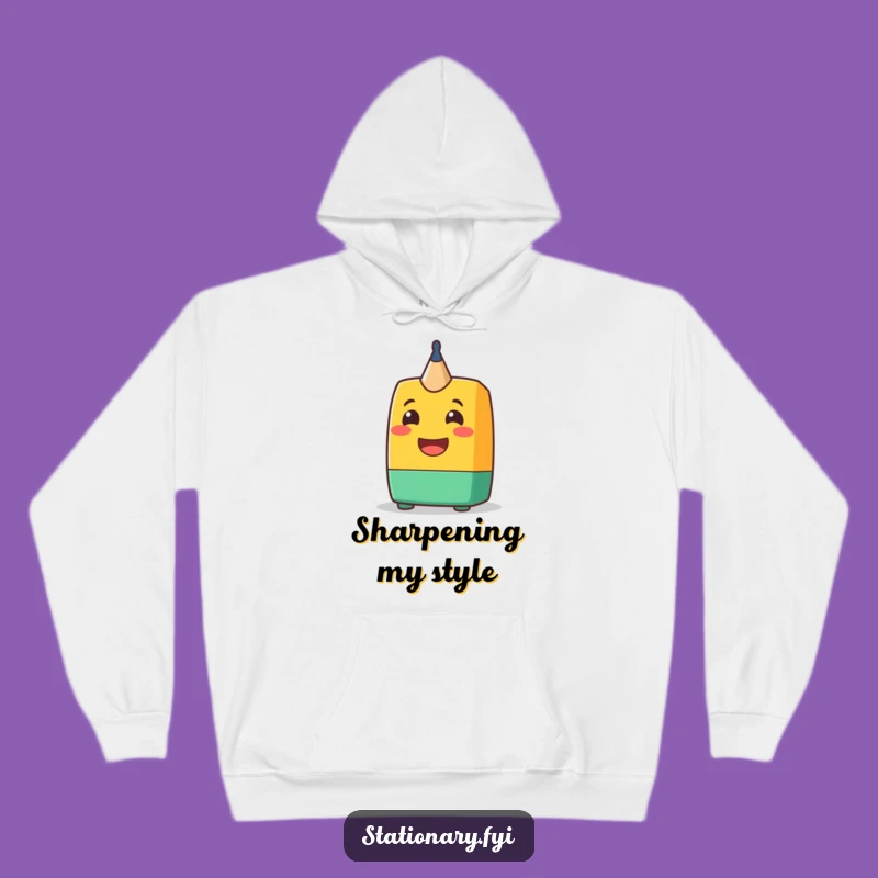 Funny Sharpener Grin Hoodie: Cozy Up with Cheerful Stationery Comfort
