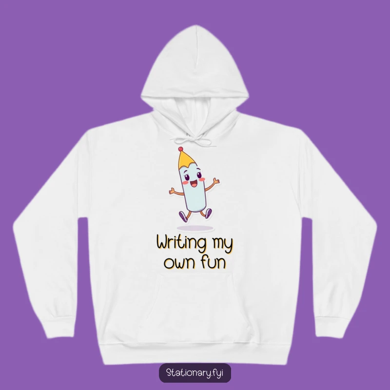 Funny Cheerful Pen Hoodie: Cozy Skip and Creative Vibes, Your Next Funny Gift