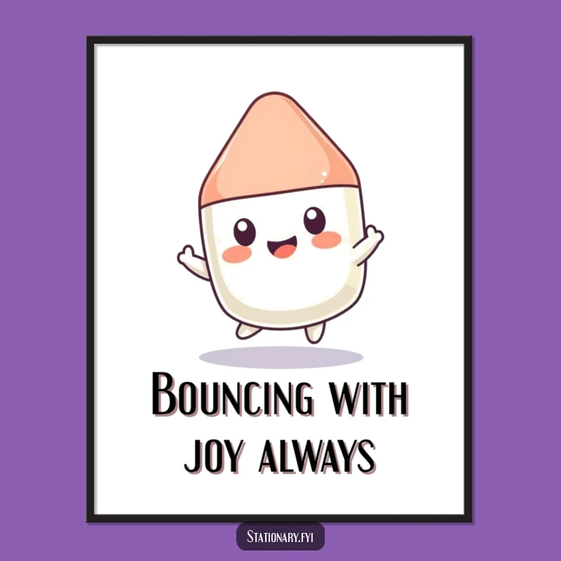Free Printable Wall Art: Happy Bouncer Eraser for a Cheerful, Funny Downloadable Decor