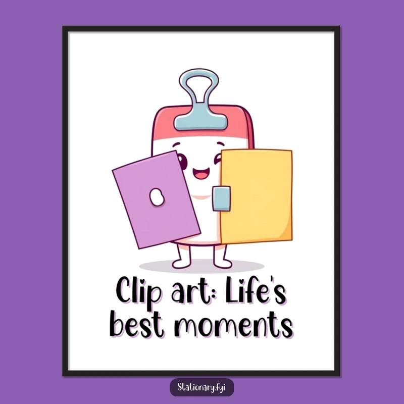 Funny Free Printable Kawaii Binder Clip Art - Quirky Downloadable Office Decor!