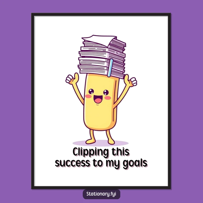 Free Printable Wall Art: Triumphant Paperclip Pal - Funny Downloadable Decor!