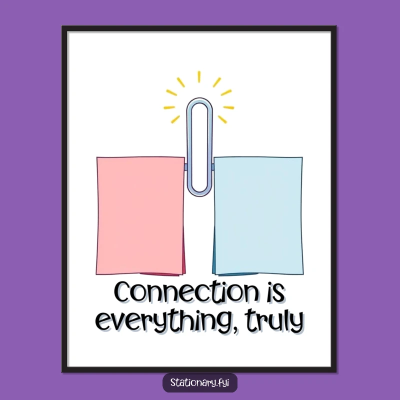 Funny Free Printable Wall Art: Paperclip Connection Theme, Unique Downloadable Decor