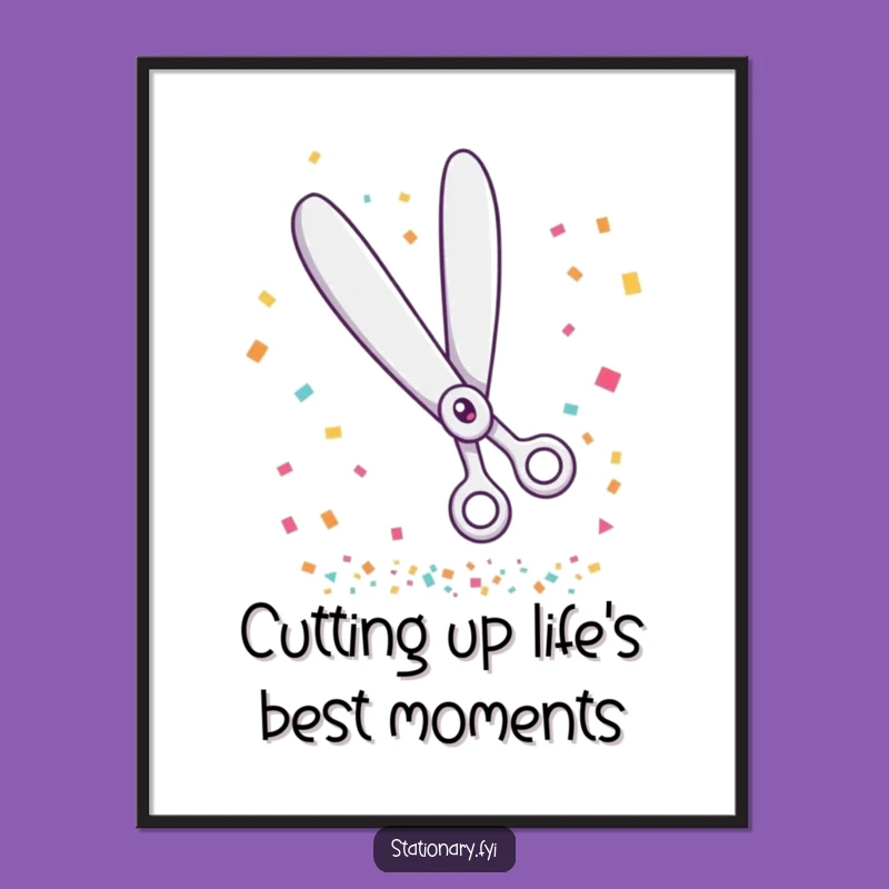 Free Printable Wall Art: Giggle Scissors' Confetti - Funny Downloadable Art