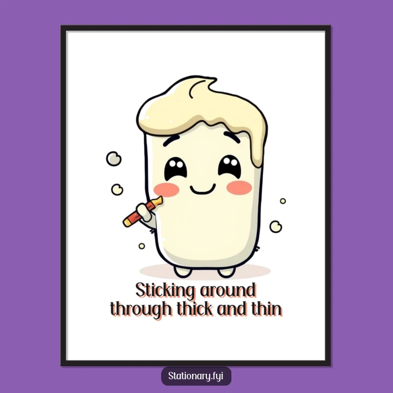 Free Printable Kawaii Glue Stick Smear Wall Art - Funny Downloadable Decor