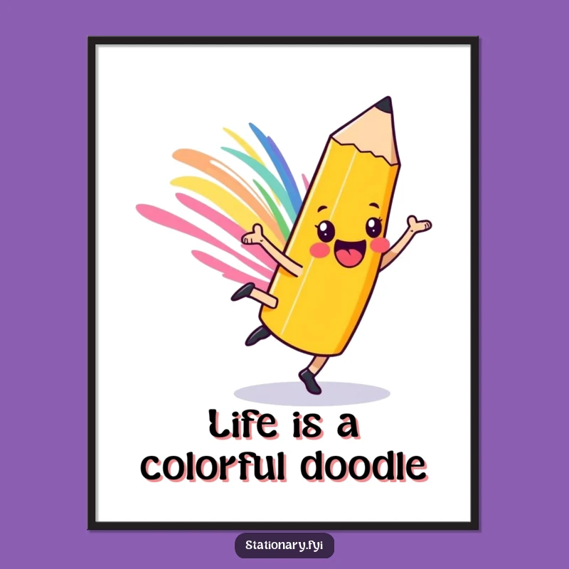 Free Printable Pencil Wall Art: Cartwheeling Artist Downloadable Art for Fun