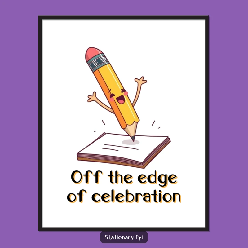 Free Printable Wall Art: Falling Pencil Chaos - Funny Downloadable Decor