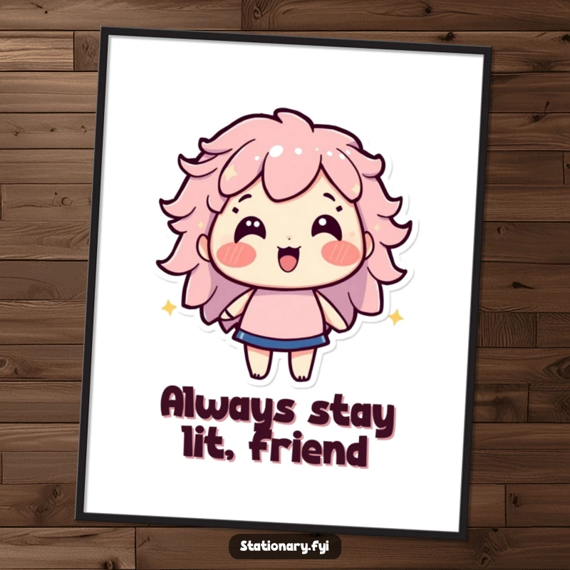 Funny Free Printable Wall Art featuring a beaming highlighter character shining its radiant light, bringing joy to a room, a downloadable gift.