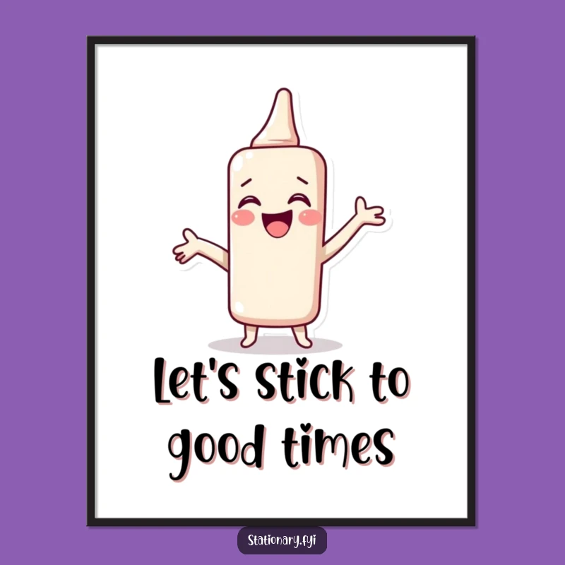 Free Printable Wall Art: Giggling Glue Stick - Funny Downloadable Decor