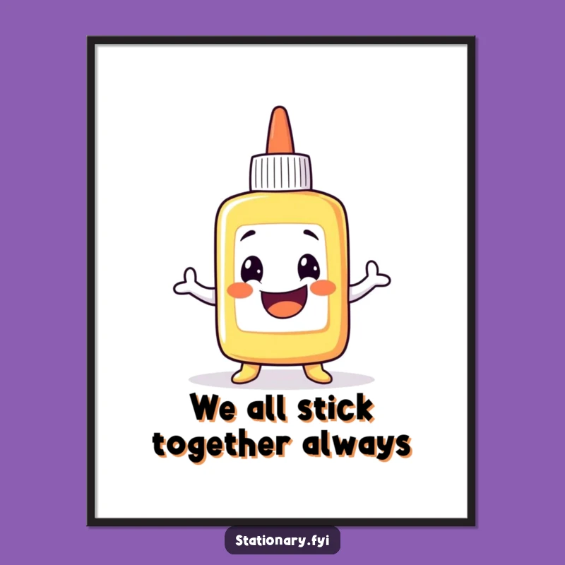 Free Printable Wall Art: Grinning Glue Bottle Humorous Sticky Wobble Art