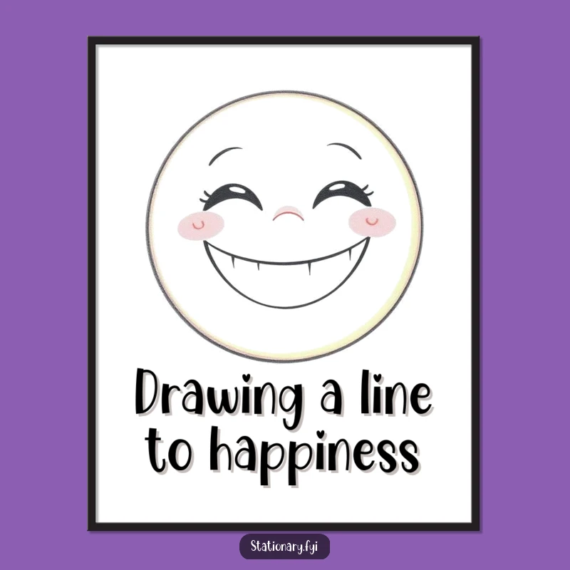 Free Printable Wall Art: Grinning Pencil's Smiley Face - Funny Downloadable Art