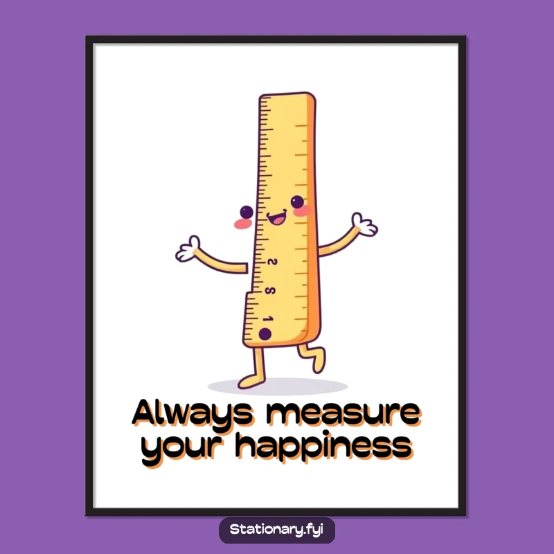 Free Printable Wall Art: Happy Dancing Ruler Humorous Downloadable Art