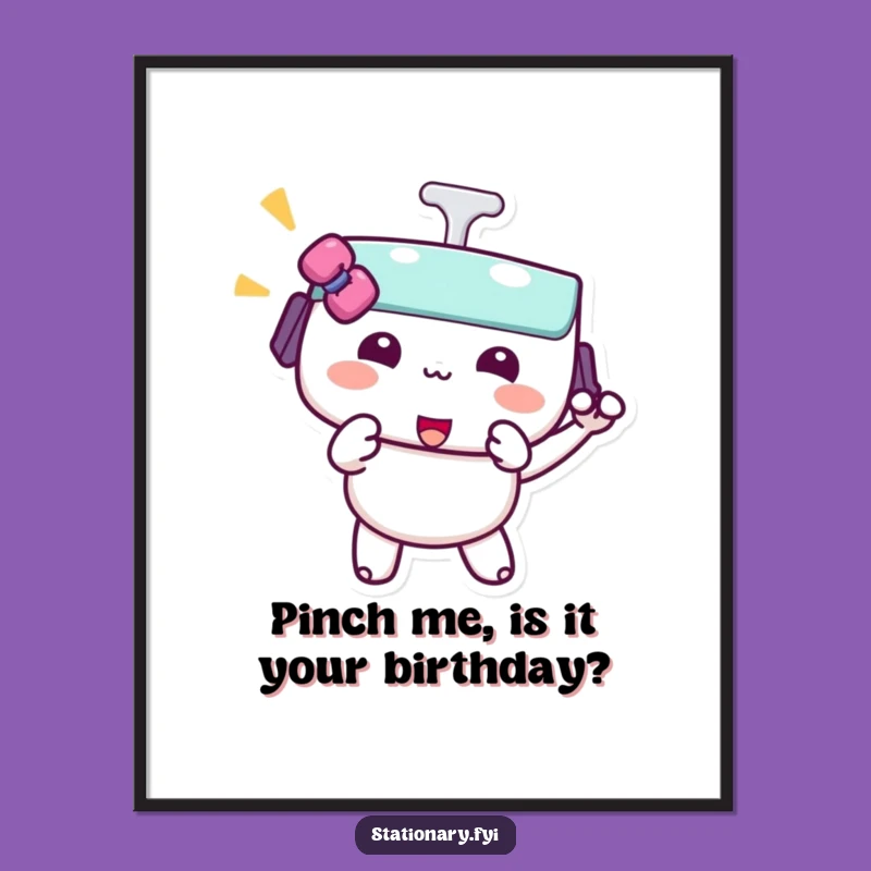 Free Printable Wall Art: Kawaii Binder Clip Pinch, Playful Downloadable Decor