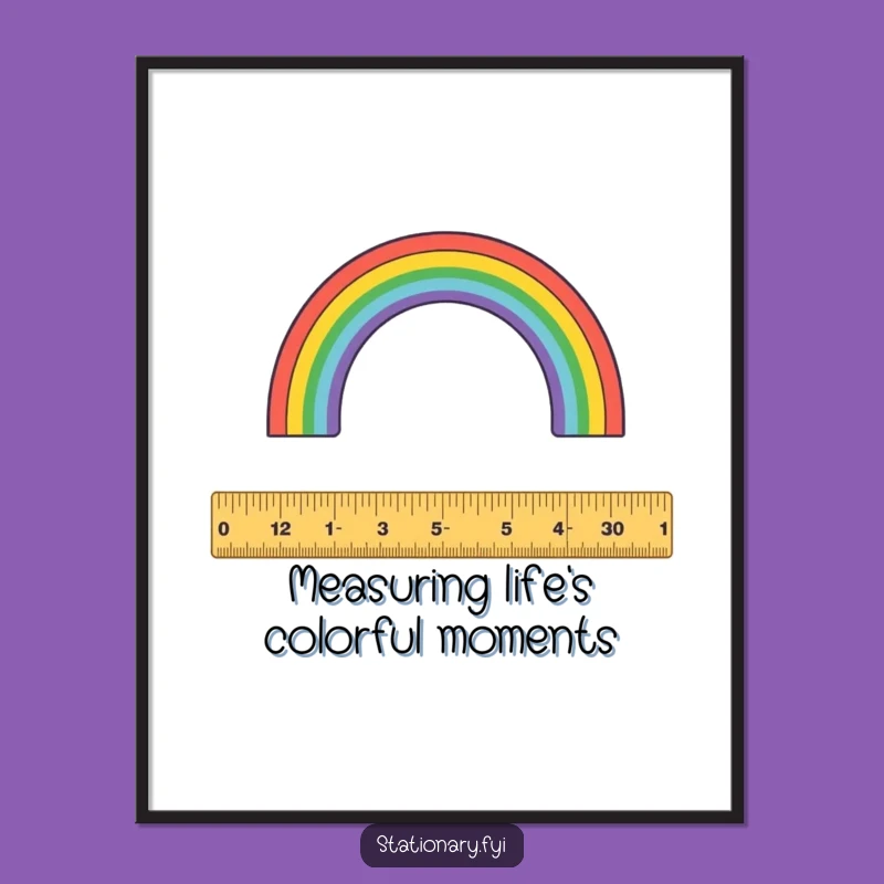 Free Printable Wall Art: Ruler Rainbow Humor Downloadable Decor