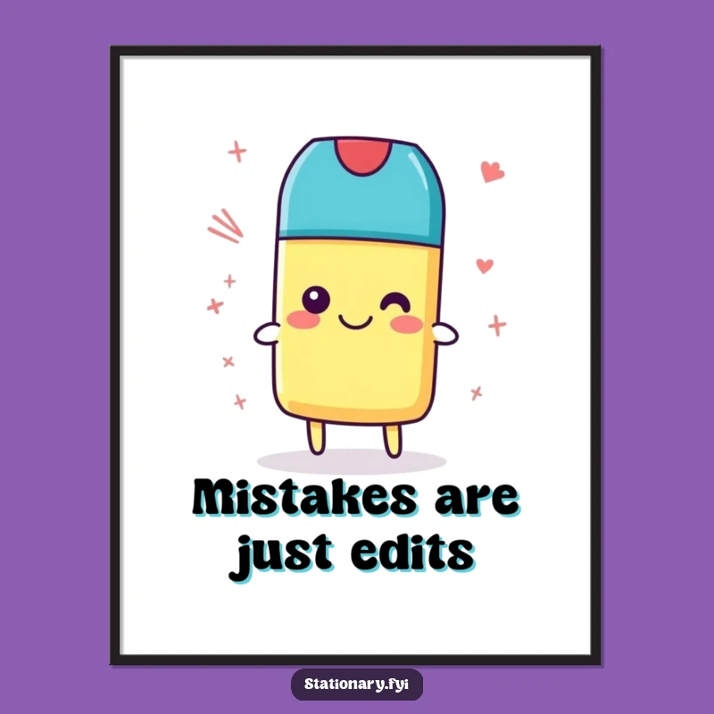 Free Printable Wall Art: Smiling Eraser - Funny Downloadable Decor