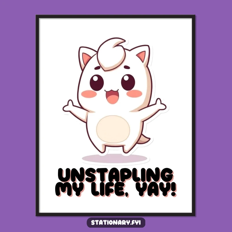 Free Printable Wall Art: Surprised Staple Remover - Funny Downloadable Decor!