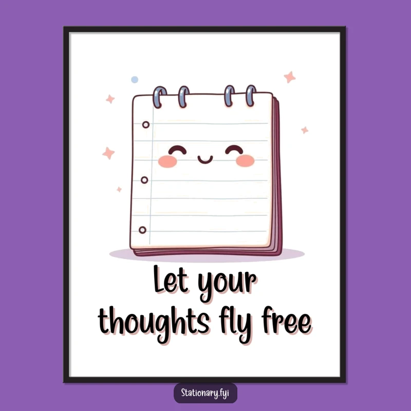Funny Free Printable Wall Art: Happy Notepad Breeze, Playful Downloadable Decor!
