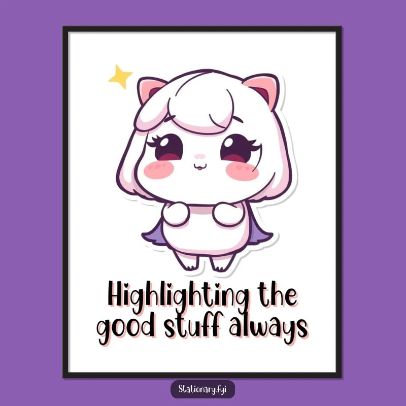 Free Printable Wall Art: Winky Highlighter's Glow - Funny Downloadable Art