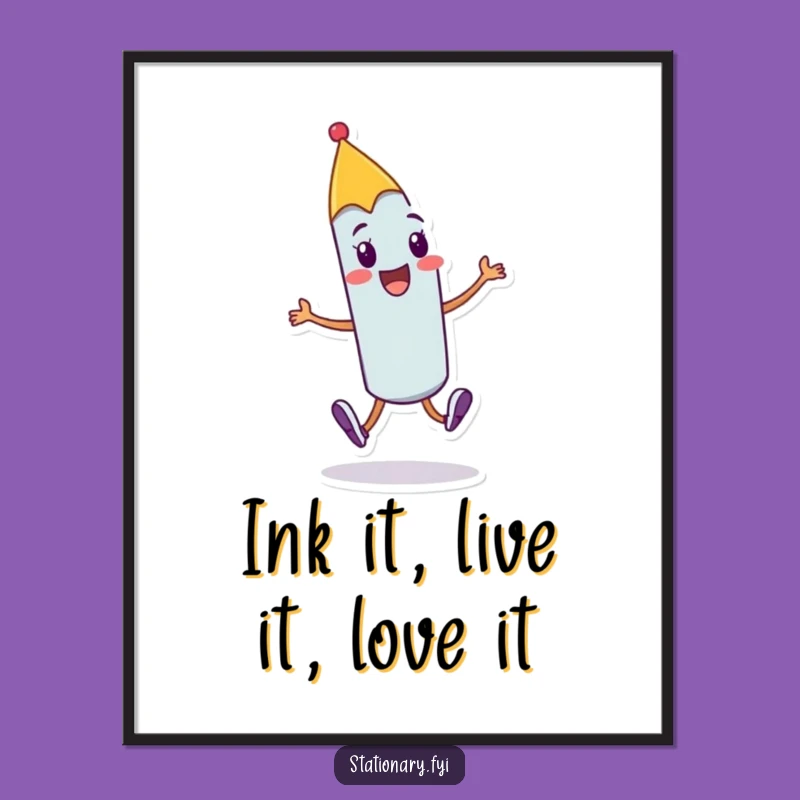 Funny Free Printable Pen Wall Art - Joyful Skip Humor Downloadable Decor Gift
